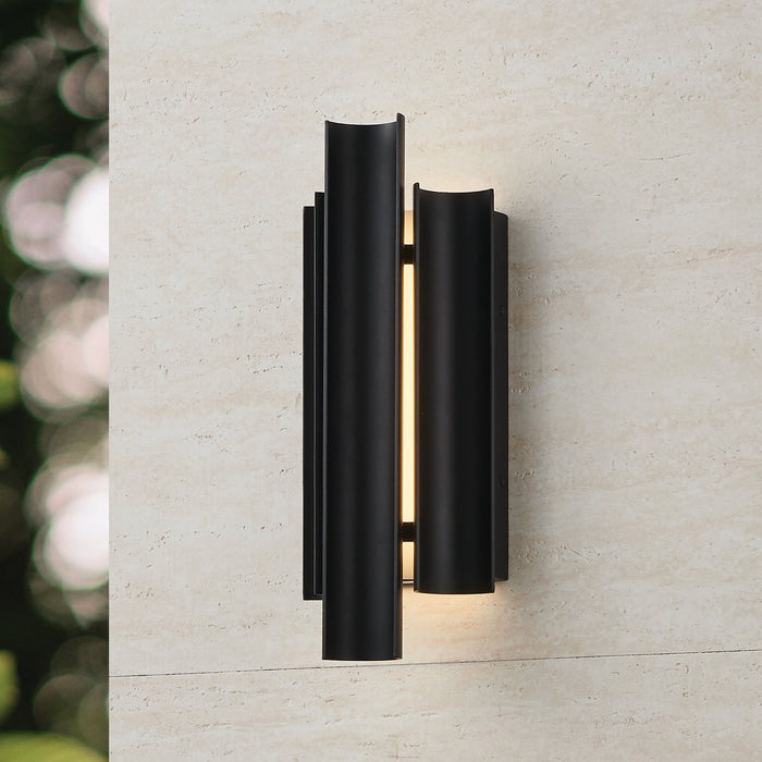 Kestrel 16-inch 3-light Textured Black 5CCT LED Exterior Wall Sconce