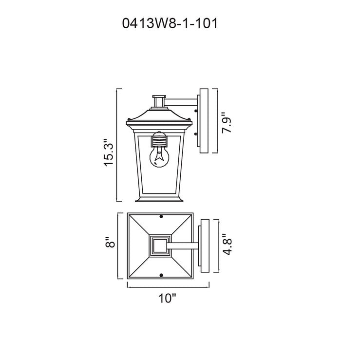 Leawood 1 Light Black Outdoor Wall Lights