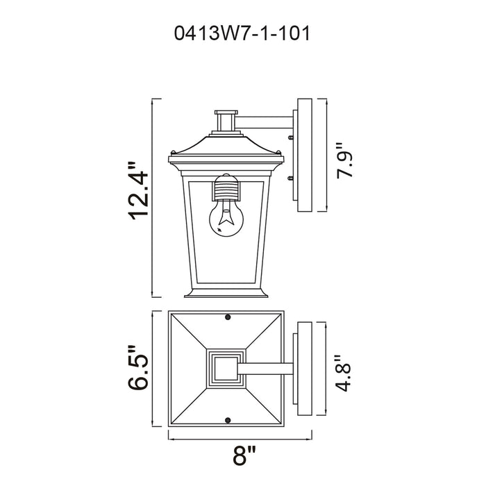 Leawood Outdoor Wall Lights 1 Light Black