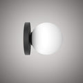 Matte Black Orbit Wall Sconce  Opal Glass Dimmable