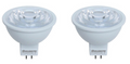 MR16 Dimmable White Filament LED Light Bulb with GU5.3 Base, 2700K, 500 Lumens, 2-Pack