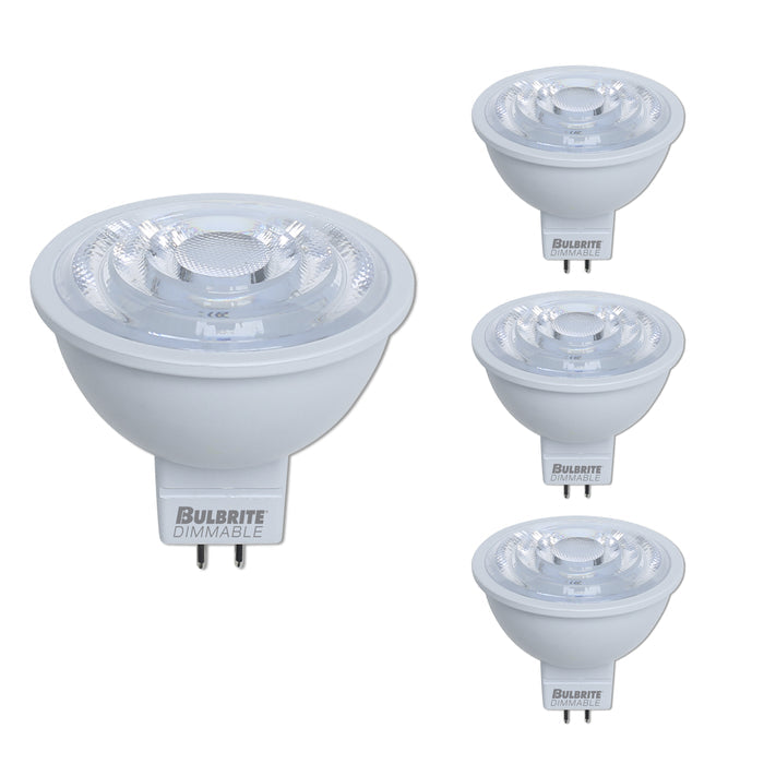 MR16 Dimmable White Filament LED Light Bulb with GU5.3 Base, 2700K, 500 Lumens, 4-Pack