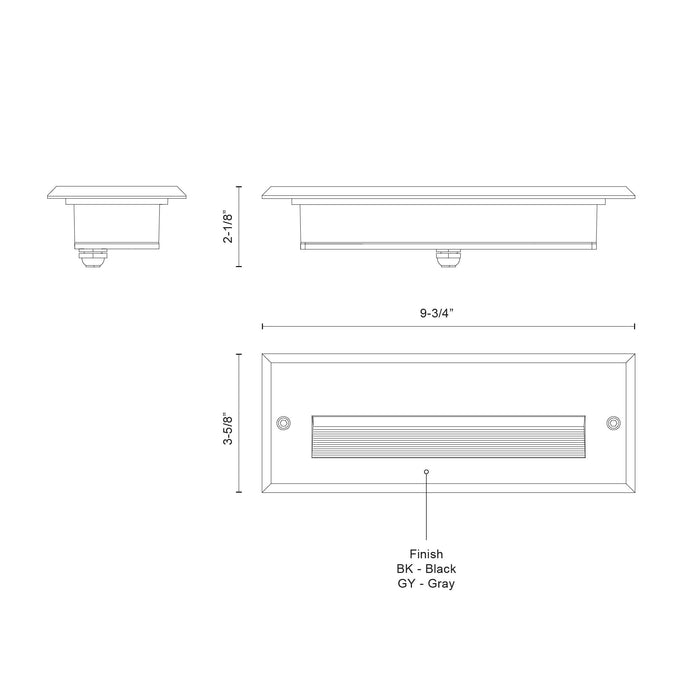 Newport 9-in Aluminum Outdoor Step Light