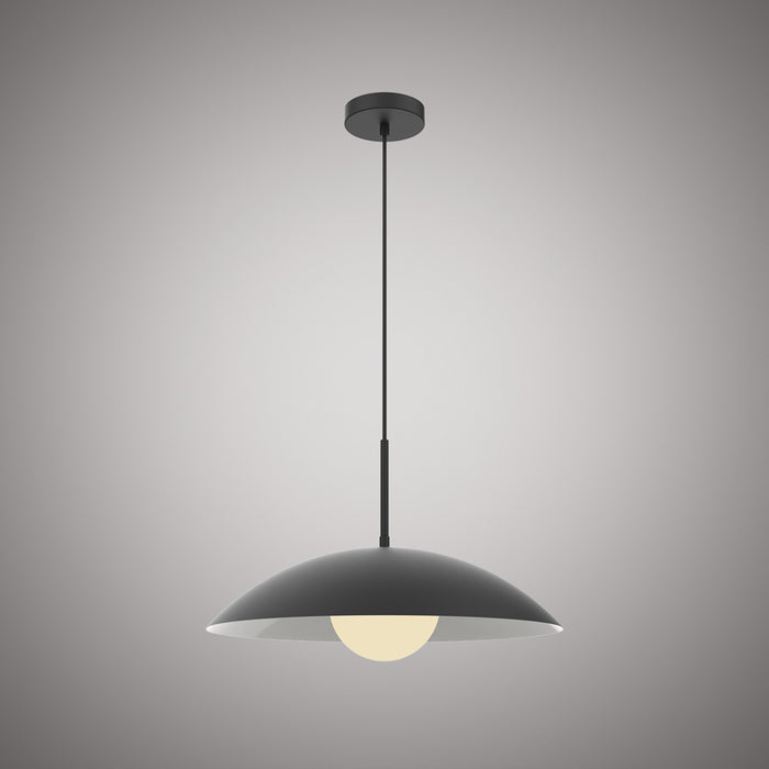 1 Lights Nordic Pendant Matte Black Outside/Matte White Inside  Dimmable 60W