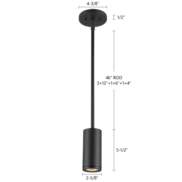 Nordic 5-in Slim Wet-Rated Outdoor Cylinder Pendant (2-in Dia.)