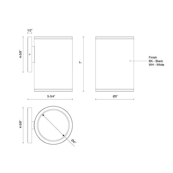 Nordic 7-in (5-in Dia.) Aluminum Outdoor Wall Light