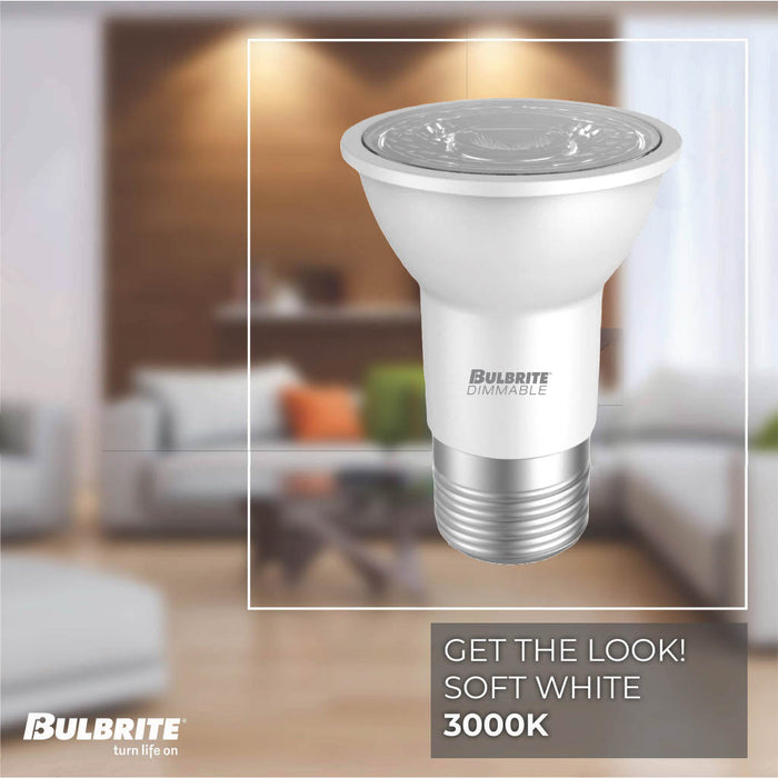 PAR16 Dimmable White Filament LED Light Bulb with E26 Base, 3000K, 500 Lumens, 4-Pack