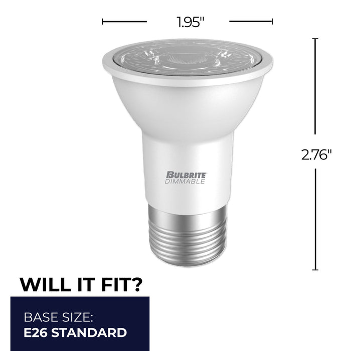 PAR16 Dimmable White Filament LED Light Bulb with E26 Base, 3000K, 500 Lumens, 4-Pack