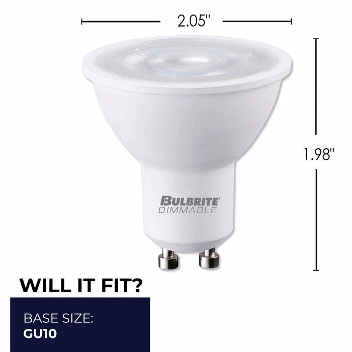 PAR16 Dimmable White Filament LED Light Bulb with GU10 Base, 2700K, 500 Lumens, 4-Pack