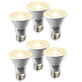 PAR20 6.5W Dimmable LED Light Bulb with E26 Base, 2700K, 500 Lumens, Flood, 6-Pack