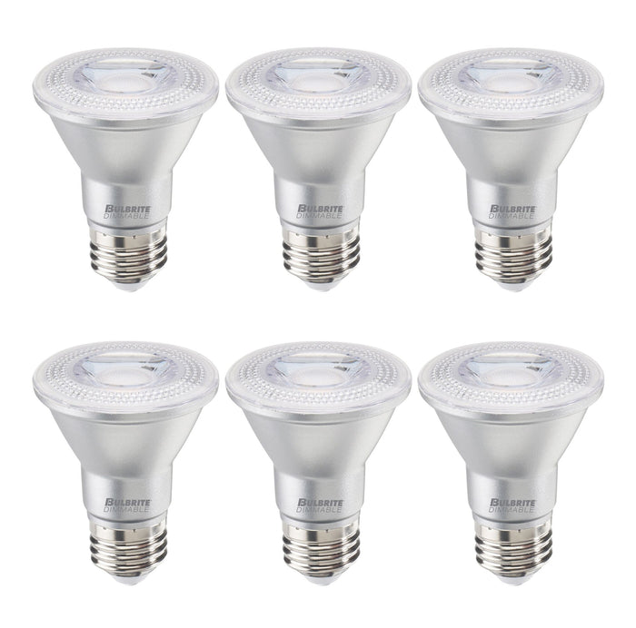 PAR20 6.5W Dimmable LED Light Bulb with E26 Base, 2700K, 500 Lumens, Narrow Flood, 6-Pack
