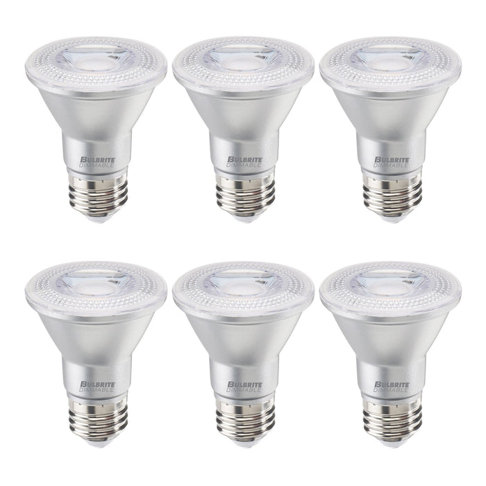 PAR20 6.5W Dimmable LED Light Bulb with E26 Base, 3000K, 500 Lumens, Flood, 6-Pack