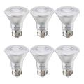PAR20 6.5W Dimmable LED Light Bulb with E26 Base, 3000K, 500 Lumens, Flood, 6-Pack
