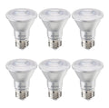 PAR20 6.5W Dimmable LED Light Bulb with E26 Base, 3000K, 500 Lumens, Narrow Flood, 6-Pack