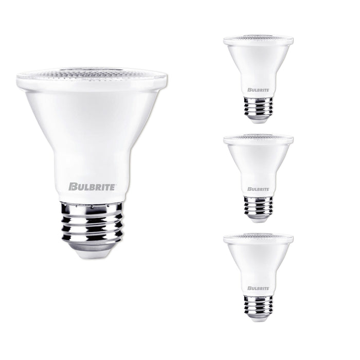 PAR20 7W Dimmable White LED Light Bulb with E26 Base, 3000K, 500 Lumens, Flood, 4-Pack