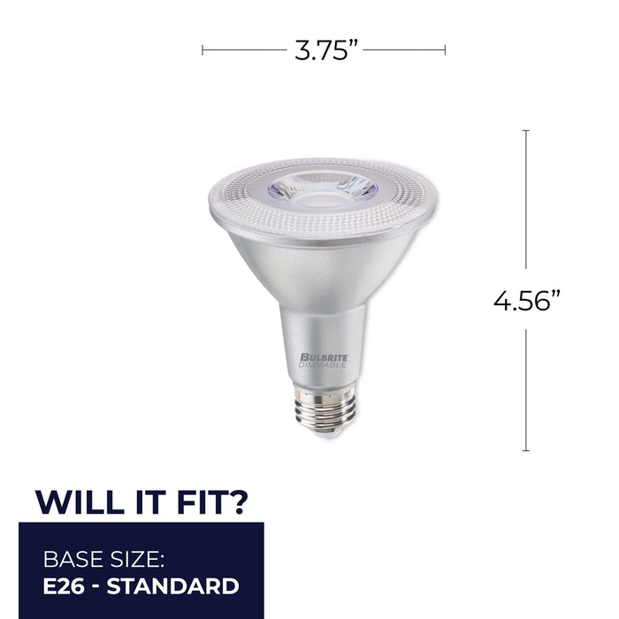PAR30LN 10W Dimmable LED Light Bulb with E26 Base, 3000K, 800 Lumens, Flood, 6-Pack