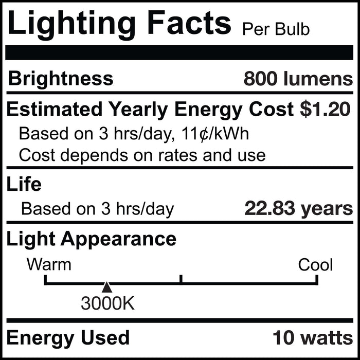 PAR30LN 10W Dimmable LED Light Bulb with E26 Base, 3000K, 800 Lumens, Flood, 6-Pack