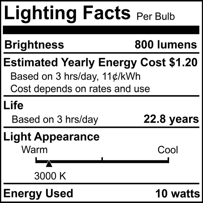 PAR30LN 10W Dimmable White LED Light Bulb with E26 Base, 3000K, 800 Lumens, Flood, 4-Pack