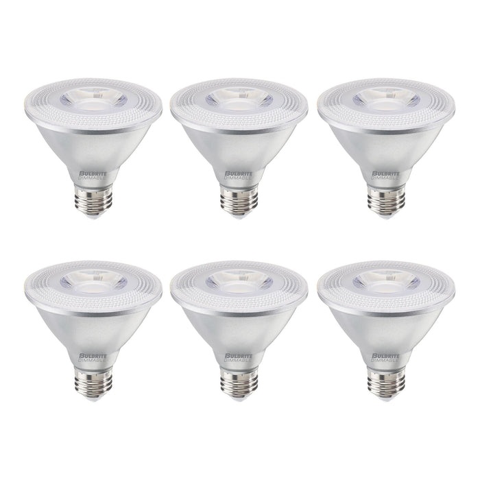 PAR30SN 10W Dimmable LED Light Bulb with E26 Base, 3000K, 830 Lumens, Flood, 6-Pack