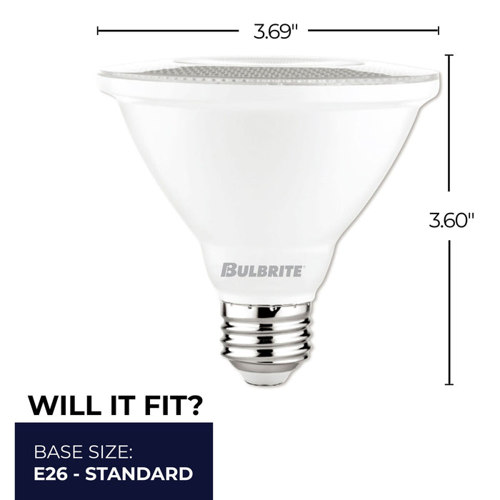 PAR30SN 10W Dimmable White LED Light Bulb with E26 Base, 4000K, 800 Lumens, Flood, 4-Pack