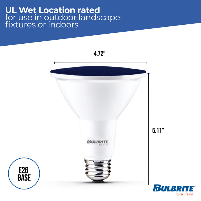 PAR38 15W Dimmable Blue LED Light Bulb with E26 Base, Very Wide Flood, 2-Pack
