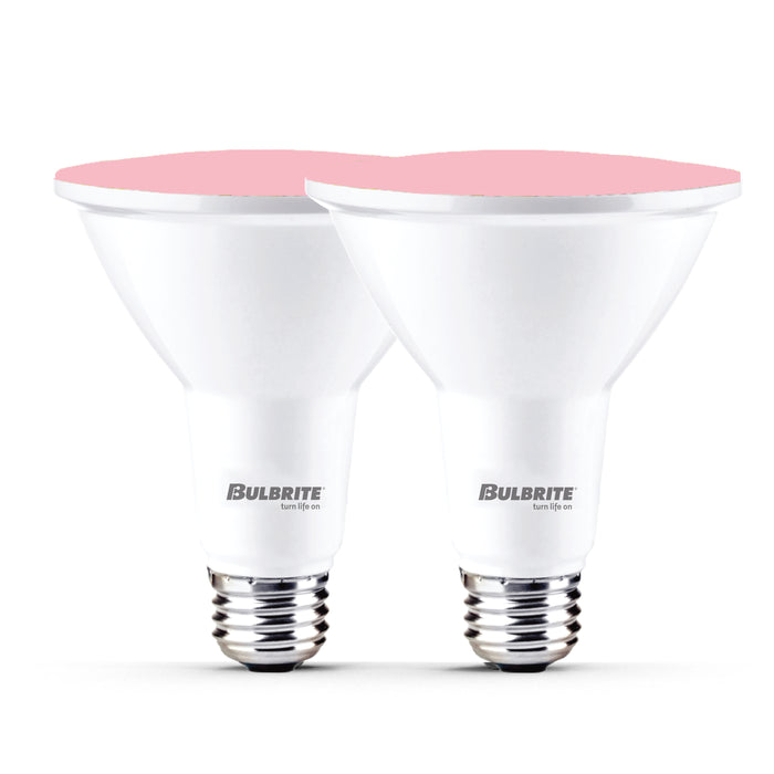 PAR38 15W Dimmable Pink LED Light Bulb with E26 Base, Very Wide Flood, 2-Pack