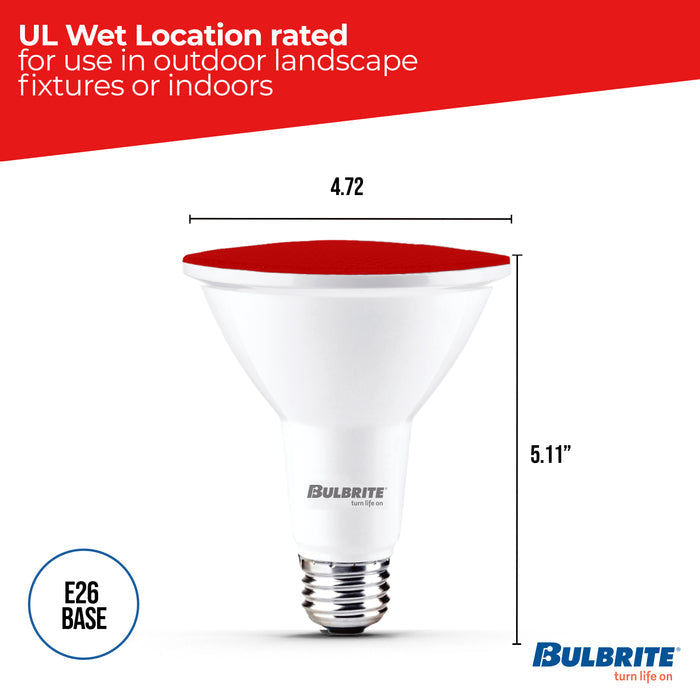 PAR38 15W Dimmable Red LED Light Bulb with E26 Base, Very Wide Flood, 2-Pack