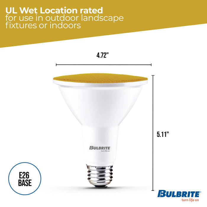 PAR38 15W Dimmable Yellow LED Light Bulb with E26 Base, Very Wide Flood, 2-Pack