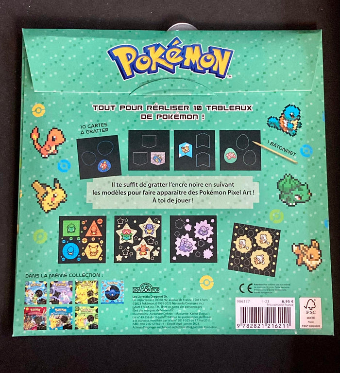 POKEMON - CARTES A GRATTER PIXEL - PIKACHU, BULBIZARRE, SALAMECHE, CARAPUCE Dragon D'Or  -  POKEMON