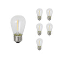 S14 0.7W Non-Dimmable Clear Filament LED Light Bulb with E26 Base, 2400K, 75 Lumens, 6-Pack
