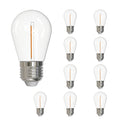S14 1W Dimmable Clear Filament LED Light Bulb with E26 Base, 2700K, 70 Lumens, 10-Pack