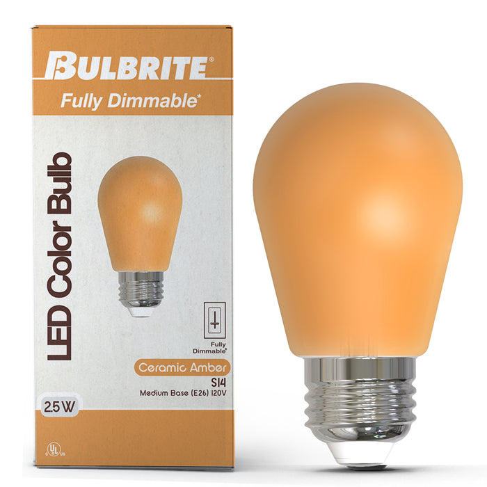 S14 2.5W Dimmable Ceramic Anver Filament LED Light Bulb with E26 Base, 10-Pack