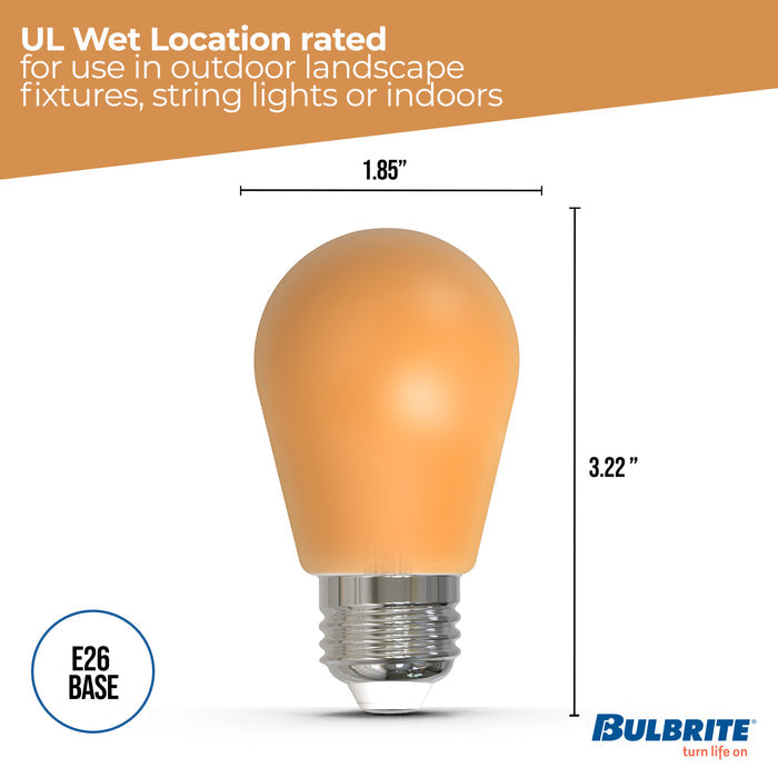 S14 2.5W Dimmable Ceramic Anver Filament LED Light Bulb with E26 Base, 10-Pack