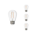 S14 2.5W Dimmable Clear Filament LED Light Bulb with E26 Base, 2700K, 250 Lumens, 4-Pack
