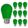 S14 2.5W Dimmable Green Filament LED Light Bulb with E26 Base, 10-Pack