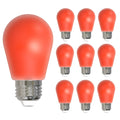 S14 2.5W Dimmable Red Filament LED Light Bulb with E26 Base, 10-Pack