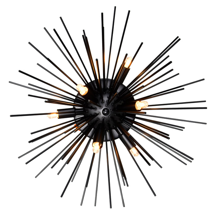 Savannah Flush Mounts 6 Light Black Finish