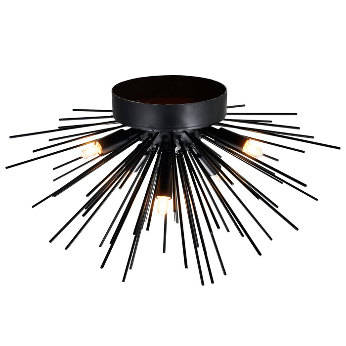 Savannah Flush Mounts 6 Light Black Finish