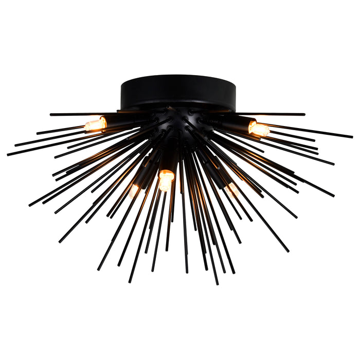 Savannah Flush Mounts 6 Light Black Finish