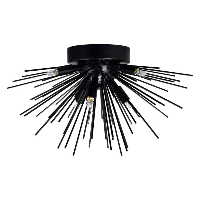 Savannah Flush Mounts 6 Light Black Finish