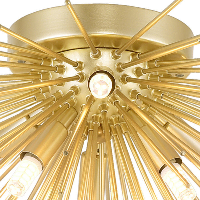 Savannah Flush Mounts Gold Leaf 6 Lights