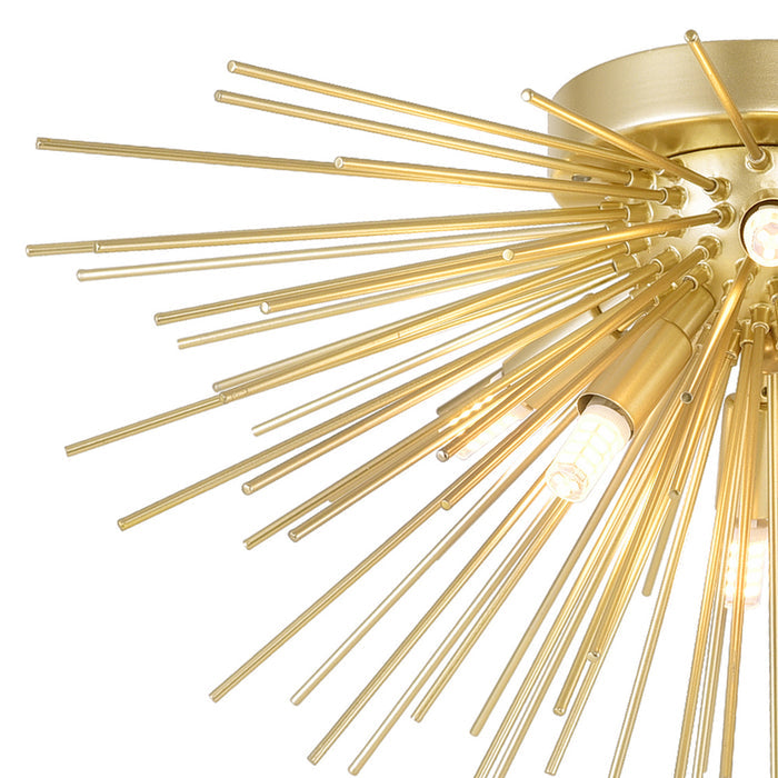 Savannah Flush Mounts Gold Leaf 6 Lights