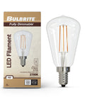 ST15 4W Dimmable Clear Filament LED Light Bulb with E12 Base, 3000K, 400 Lumens, 4-Pack