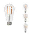 ST18 13W Dimmable Clear Filament LED Light Bulb with E26 Base, 2700K, 1400 Lumens, 4-Pack