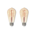 ST18 7W Dimmable Antique Filament LED Light Bulb with E26 Base, 2100K, 650 Lumens, 2-Pack