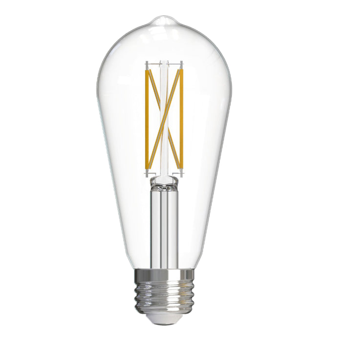 ST18 7W Dimmable Clear Filament LED Light Bulb with E26 Base, 2700K, 800 Lumens, 8-Pack