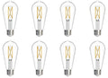 ST18 7W Dimmable Clear Filament LED Light Bulb with E26 Base, 3000K, 800 Lumens, 8-Pack