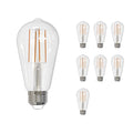 ST18 7W Dimmable Clear Filament LED Light Bulb with E26 Base, 4000K, 800 Lumens, 8-Pack