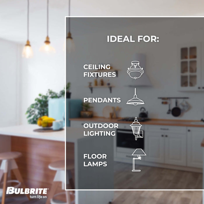 ST18 8.5W Dimmable Clear Filament LED Light Bulb with E26 Base, 3000K, 850 Lumens, 4-Pack