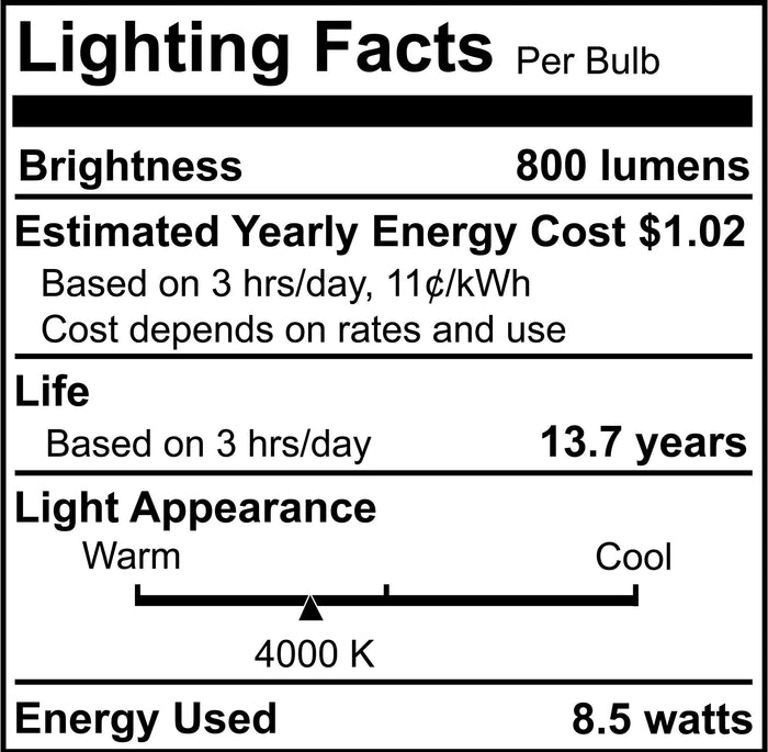 ST18 8.5W Dimmable Clear Filament LED Light Bulb with E26 Base, 4000K, 800 Lumens, 4-Pack